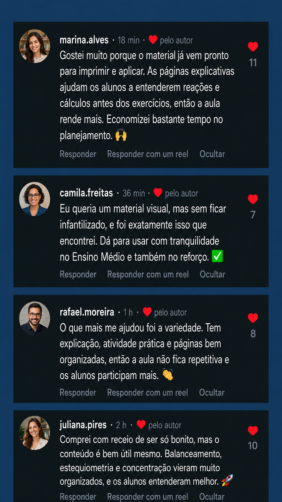 Depoimento de professor sobre o material Química Visual